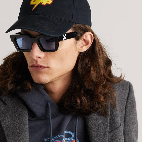 Off-White VIRGIL Women Sunglasses Havana Blue Square OERI008 6045 NEW AUTHENTIC - Picture 13 of 13